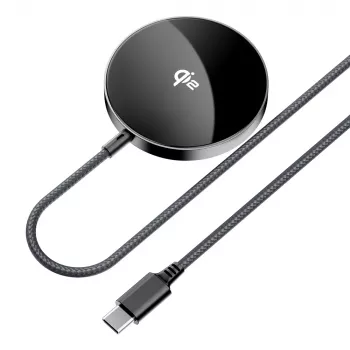 Acefast E24 Qi2 15W Magnetic Wireless Charger with 1.2 m USB-C Cable, Black