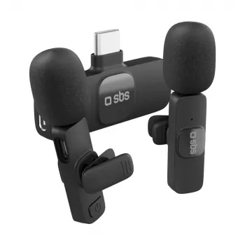 SBS Lavalier Microphones with USB-C Receiver (2 pcs.), Black