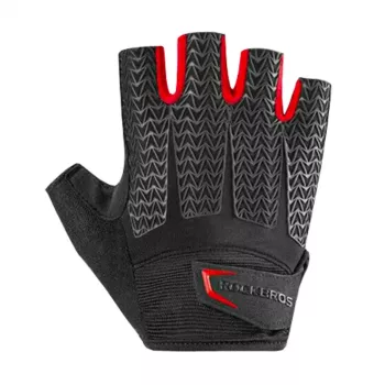 Rockbros S169BR Cycling Gloves with Gel Inserts, Size S, Black and Red