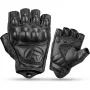 Rockbros 16220006003 Faux Leather Motorcycle Gloves, Size L, Black