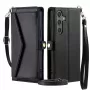 Hurtel Samsung Galaxy A56 5G PU leather case with stand function and straps, black