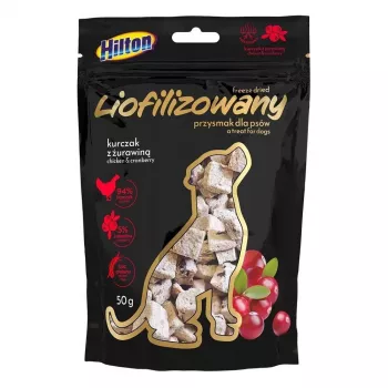 Hilton freeze-dried dog treat with chicken and cranberry, 50 g