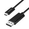LogiLink CUA0121 USB 3.2 Gen2 Type-C Cable, C/M to DP/M, Bi-di, 8K/60 Hz, Metal, Black, 3 m