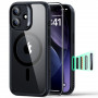ESR Classic Hybrid MagSafe Case with Tempered Glass for Apple iPhone 17, Clear/Black