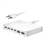 LogiLink PA0418 USB-A/C Desktop Charger, 100 W, GaN, 6 Ports, 2x USB-A (QC), 4x USB-C (PD), White