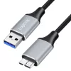 LogiLink CU0290 USB 3.0 Cable, A/M to Micro-USB/M, 5 Gbps, Nylon, Metal, Black/Silver, 1 m