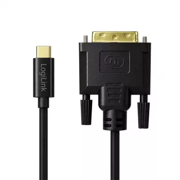 LogiLink UA0474 USB 3.2 Gen1 Type-C Cable, C/M to DVI-D/M, 1080p/60 Hz, Black, 3 m