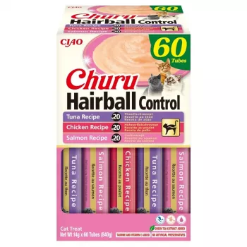 Inaba Cat Churu Hairball Control Cat Treats (60 x 14 g)