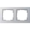 Gira E2 frame 021225, 2-Gang, aluminium, thermoplastic, screwless