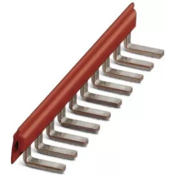 Phoenix Contact 2715953 Plug-In Bridge EB 80-DIK RD, 80-pole, 6.2 mm, Red, Terminal Block